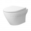 CERSANIT - Set B572 MATOWY BIAŁY - miska zawieszana LARGA OVAL CleanOn z deską SLIM WRAP duroplastowa antybakteryjna wolnoopadająca z funkcją łatwego wypinania  S701-608